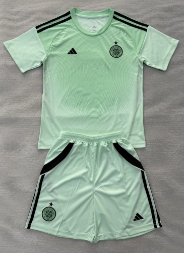 25-26 Celtic Green Goalkeeper Kids Soccer Jersey
