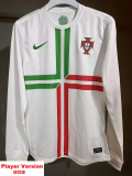 2012 Portugal Away Player Version Long Sleeve Retro Soccer Jersey  *长袖球员