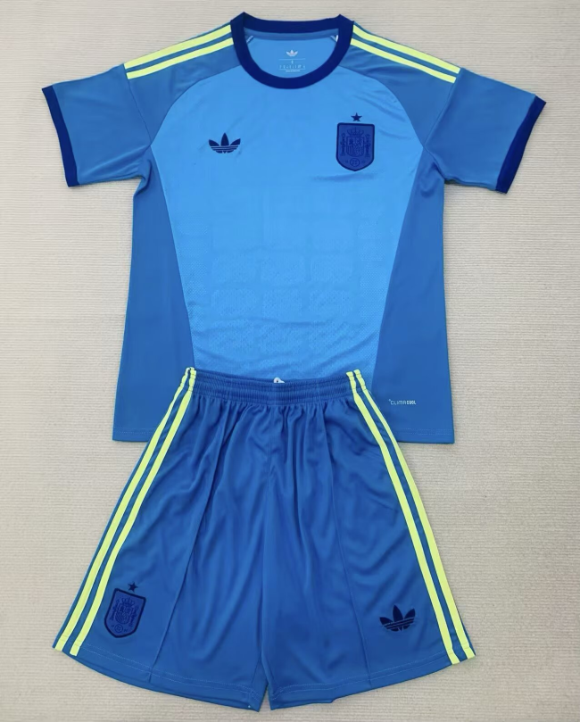 2026 Spain Blue GoalKeeper Kids Soccer Jersey