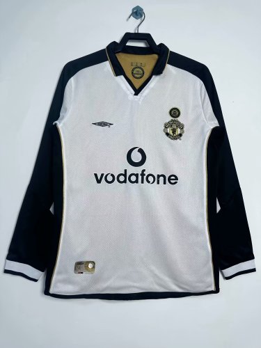 2001-2002 Man Utd 100th Anniversary Double Sided Long Sleeve Retro Soccer Jersey *双面长袖