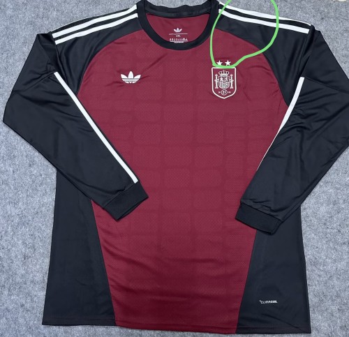2026 Spain GoalKeeper Long Sleeve Fans Soccer Jersey (长袖) (With 2 Star)*两颗星