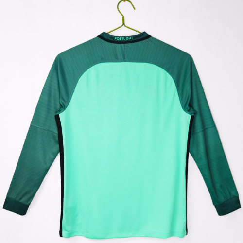 2016 Portugal Away Long Sleeve Retro Soccer Jersey