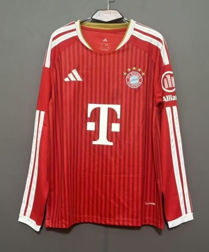 26-27 Bayern Home Embroidered Version Long Sleeve Fans Soccer Jersey (长袖)