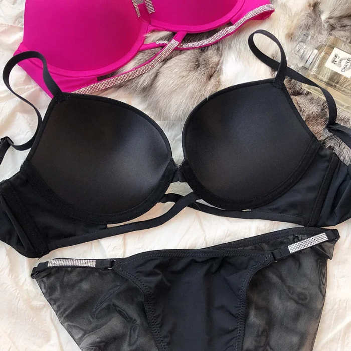 Alluring Classic Rhinestone Bra Set