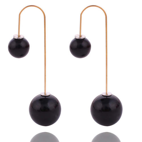 14 Colors Ladies Double Sided Simulated Pearl Stud Earrings