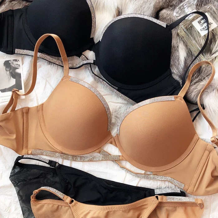 Alluring Classic Rhinestone Bra Set