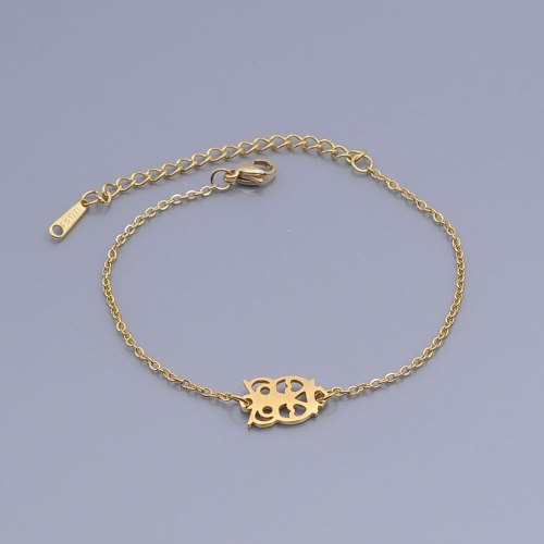 100% Stainless Steel Dainty Wise Owl Charm Bracelet