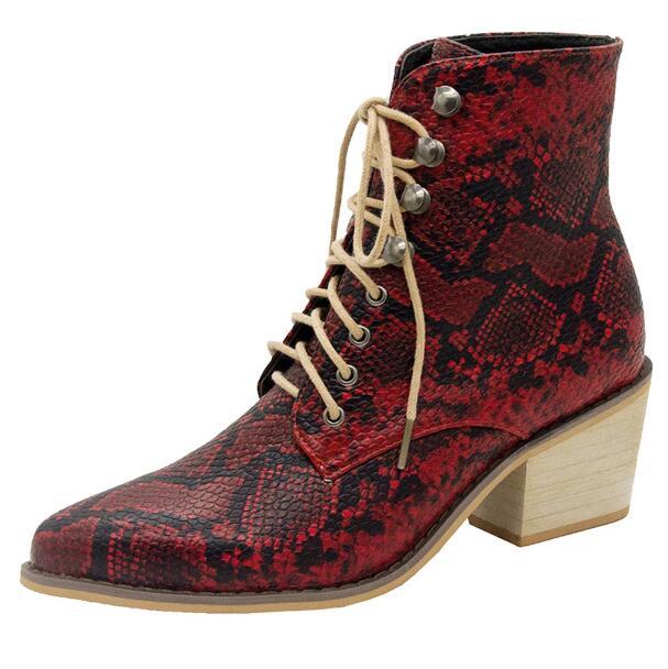 Animal Print PU Leather Cross Tied Chelsea Boots