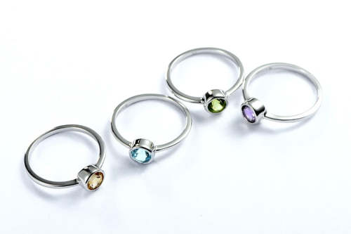 Authentic 925 Sterling Silver Ring with Natural Amethyst Gemstone Ring