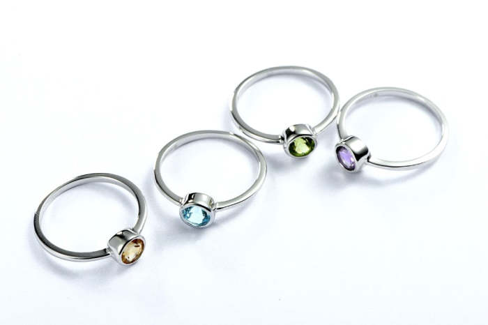 Authentic 925 Sterling Silver Ring with Natural Amethyst Gemstone Ring