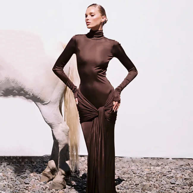 A Giant Spot Light Maxi Dress