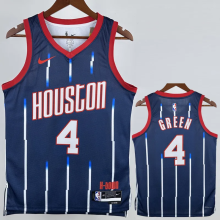 23-24 Rockets CREEN #4 Royal blue City Edition Top Quality Hot Pressing NBA Jersey