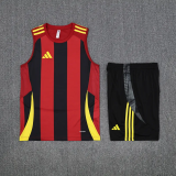 2025 AD Red Black Tank Top And Shorts Suit