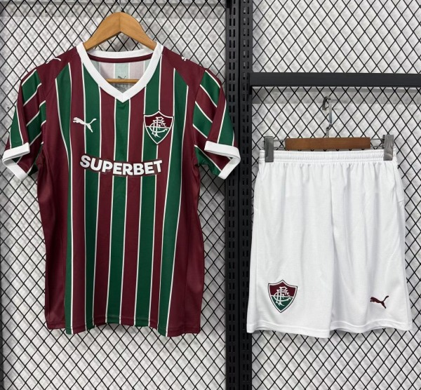 26-27 Fluminense Home Kids Soccer Jersey
