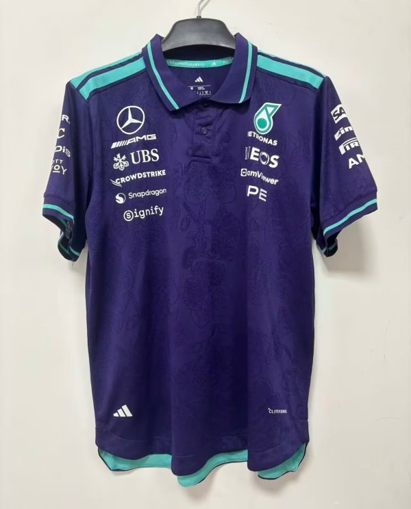 2026 F1 Benz New Pattern Short Sleeve Racing Suit