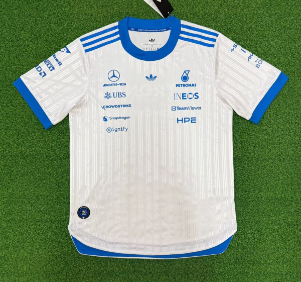 2026 Benz New Pattern Heat Transfer Printing Short Sleeve Racing Suit