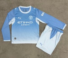 26-27 Man City Home Long Sleeve Kids Soccer Jersey (长袖)