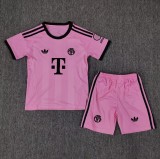 25-26 Bayern Pink Goalkeeper Kids Soccer Jersey