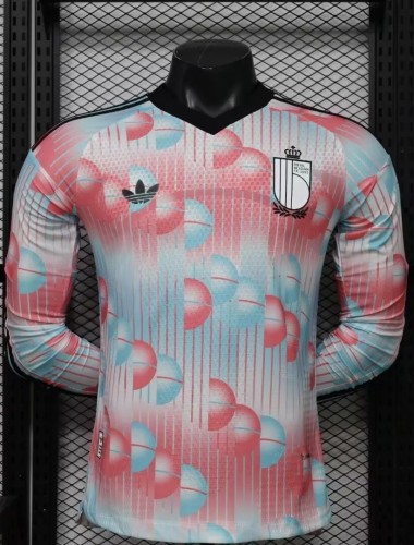 2026 Belgium Away Long Sleeve Player Version Soccer Jersey (长袖球员)