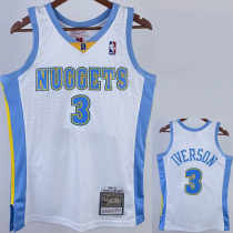 2003-04 Nuggets IVERSON #3 White Retro Top Quality Hot Pressing NBA Jersey 2003-04 Nuggets IVERSON #3 White Retro Top Quality Hot Pressing NBA Jersey