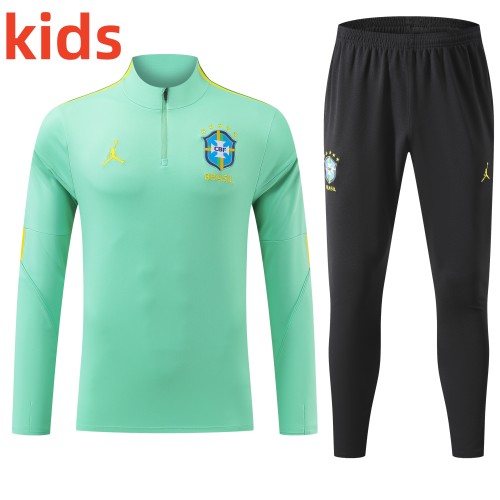 26-27  Brazil High Quality Kids Half Pull Tracksuit