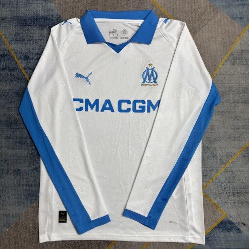 25-26 Marseille Home Long Sleeve Soccer Jersey   (长袖)