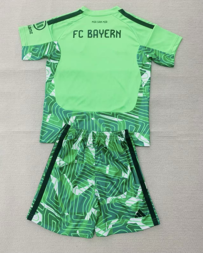 26-27 Bayern Green Goalkeeper Kids Soccer Jersey
