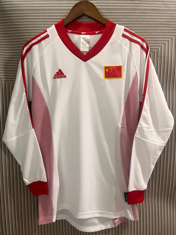 2002 China Long sleeves Retro Soccer Jersey