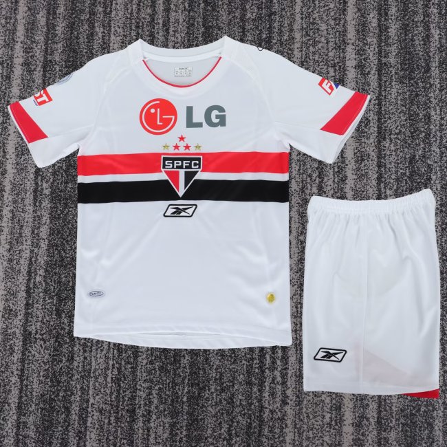 2007-2008 Sao Paulo Home Retro Kids Soccer Jersey