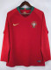 2018 Portugal Home Long Sleeve Retro Soccer Jersey