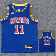 Warriors THOMPSON #11 Blue 75th Anniversary Retro NBA Jersey