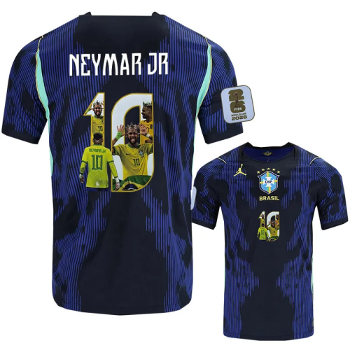2026 World Cup Brazil Away Print Neymar Jr #10 Fans Soccer Jersey (Picture Number)