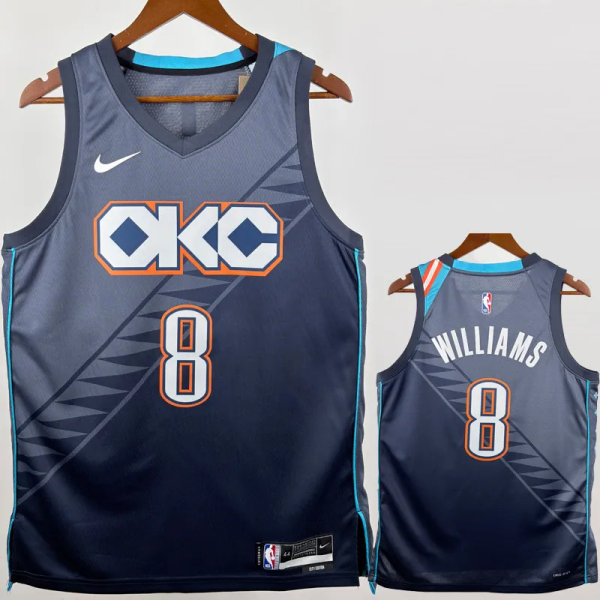 25-26 OKC Thunder WILLIAMS #8 Gray City Edition Top Quality Hot Pressing NBA Jersey