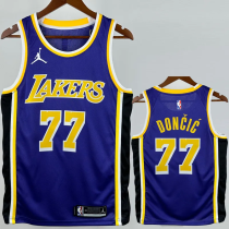 Lakers DONCIC #77 Blue Top Quality Hot Pressing NBA Jersey (Trapeze Edition) 飞人版