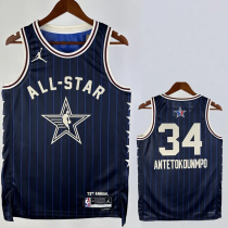 23-24 ALL-STAR ANTETOKOUNMPO #34 Blue Top Quality Hot Pressing NBA Jersey 23-24 ALL-STAR ANTETOKOUNMPO #34 Blue Top Quality Hot Pressing NBA Jersey