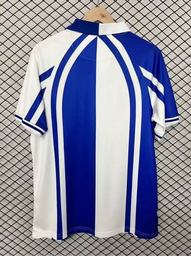 26-27 La Coruna White Blue Retro Version Fans Soccer Jersey