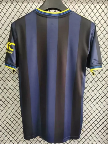 25-26 Man Utd Black Blue Fans Soccer Jersey