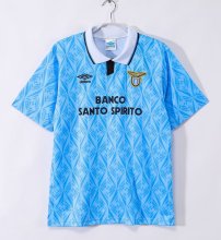 1991-1992 Lazio Home Retro Blue Soccer Jersey