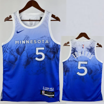 23-24 Timberwolves EDWARDS #5 Blue City Edition Top Quality Hot Pressing NBA Jersey 23-24 Timberwolves EDWARDS #5 Blue City Edition Top Quality Hot Pressing NBA Jersey
