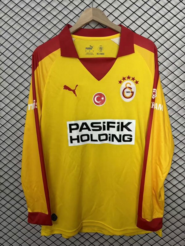 25-26 Galatasaray Yellow Long Sleeve Fans Soccer Jersey (长袖)