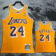 2007-2008 LAKERS BRYANT #24 Yellow Retro Top Quality Hot Pressing NBA Jersey (圆领）