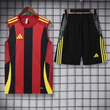 2025 AD Red Black Tank Top And Shorts Suit
