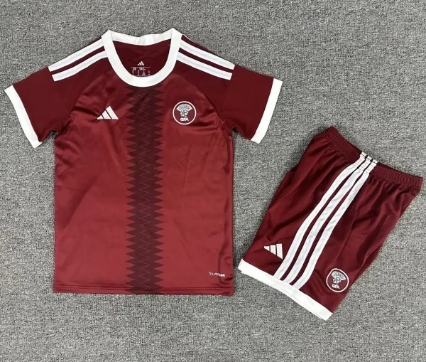 2026 Qatar Home Kids Soccer Jersey