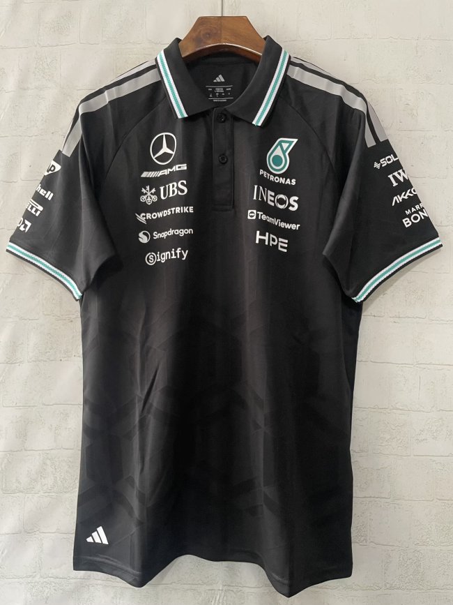 2026 F1 Benz New Pattern Short Sleeve Racing Suit*有领