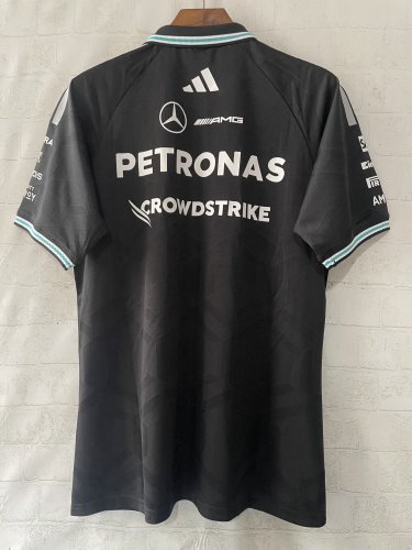 2026 F1 Benz New Pattern Short Sleeve Racing Suit*有领