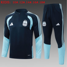 26-27 Argentina High Quality Kids Half Pull Tracksuit