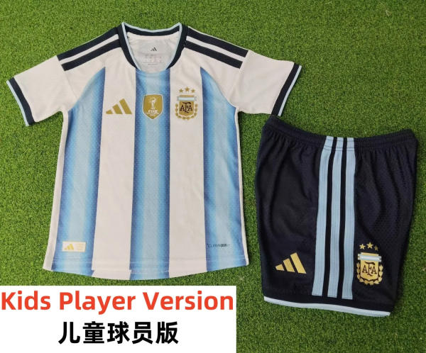 2026 World Cup Argentina Home Player Version Kids Soccer Jersey(球员童装)