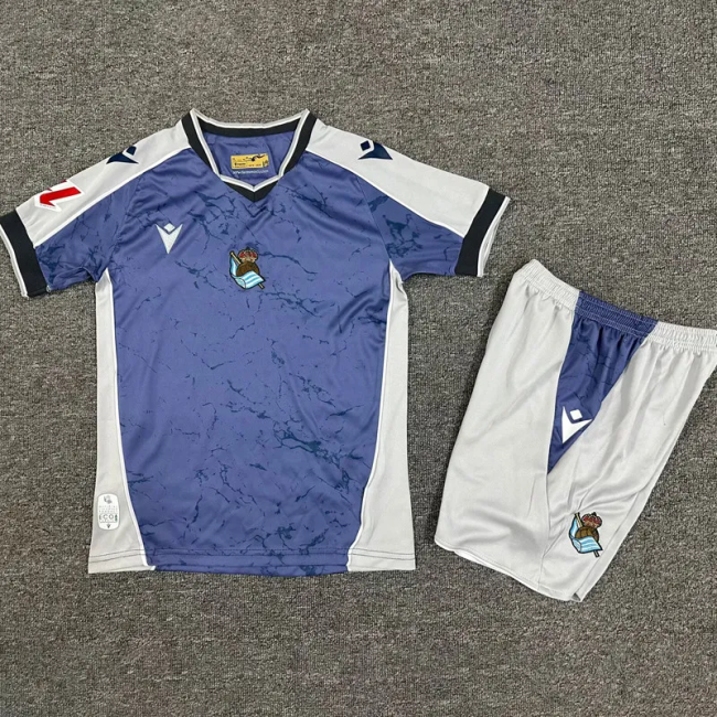 25-26 Real Sociedad Away Kids Soccer Jersey