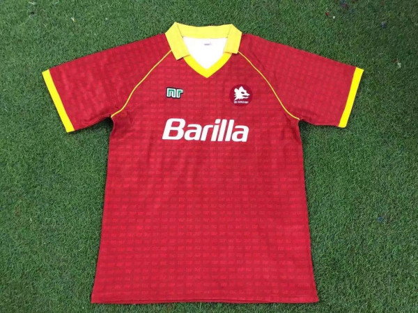 1990-1991 Roma Home Retro Soccer Jersey
