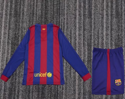 2014-2015 BAR Home Long sleeves Retro Kids Soccer Jersey